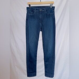 Joe's Jeans Dark Wash Denim The Charlie High Rise Skinny Ankle Jean in Sundown